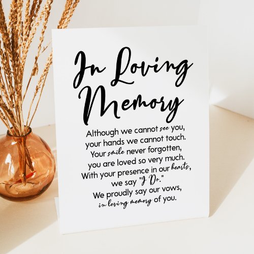 Minimal In Loving Memory Wedding Memorial Sign