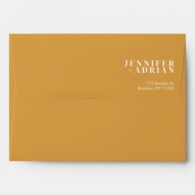 Minimal Indian Yellow Weddings envelope (Back (Top Flap))