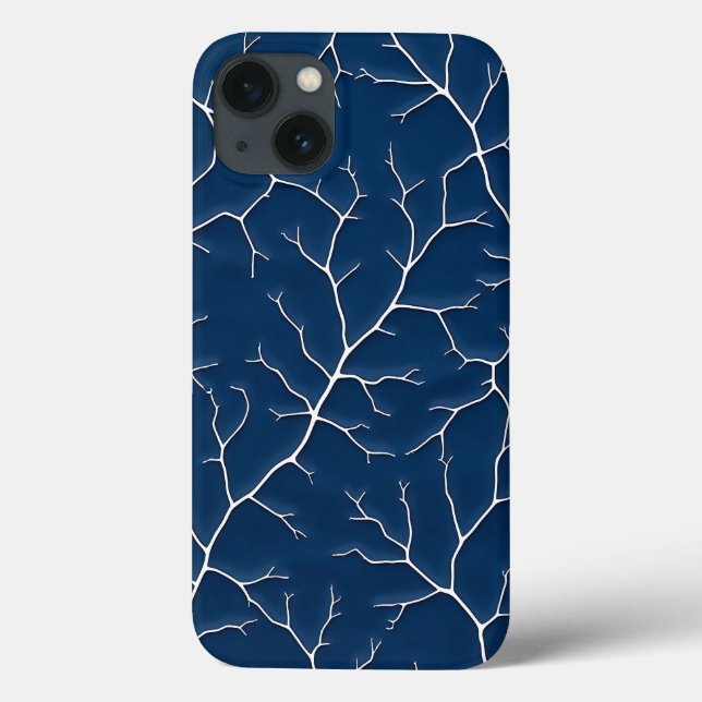 Minimal Indigo Branch iPhone Case Look (Back)