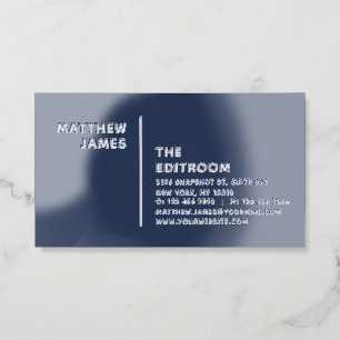 Minimal Indigo Ink Blue White Professional Raised Spot UV Business Card