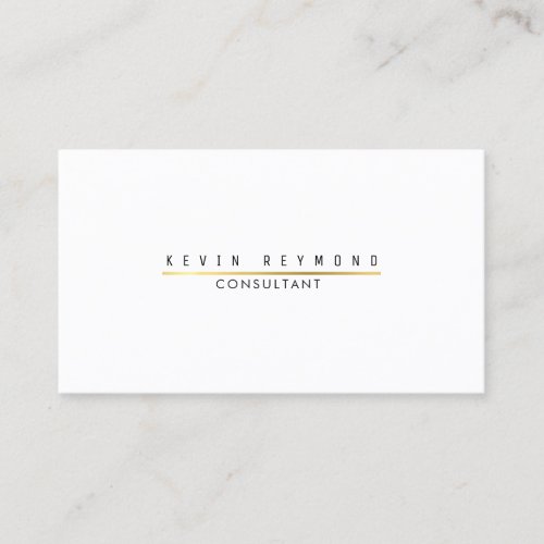 minimal information on elegant white professional business card