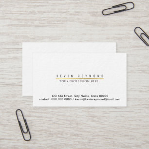 Minimal information white professional business card