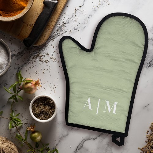 Minimal Initial Green Oven Mitt