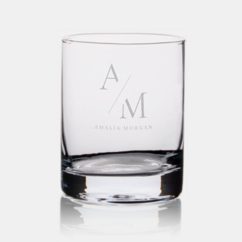 Minimal Initial  Personalized Rocks Glass  