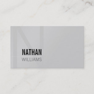 MINIMAL initial simple modern cool black grey Business Card