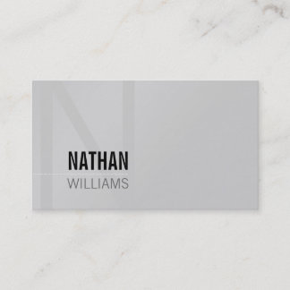 MINIMAL initial simple modern cool black grey Business Card