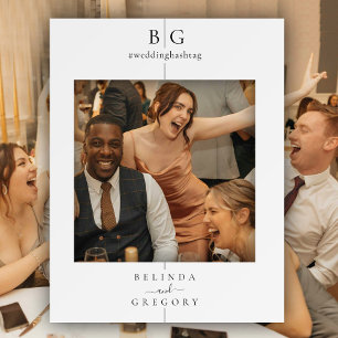 Minimal Inline Monogram Wedding Photo Prop Frame Foam Board