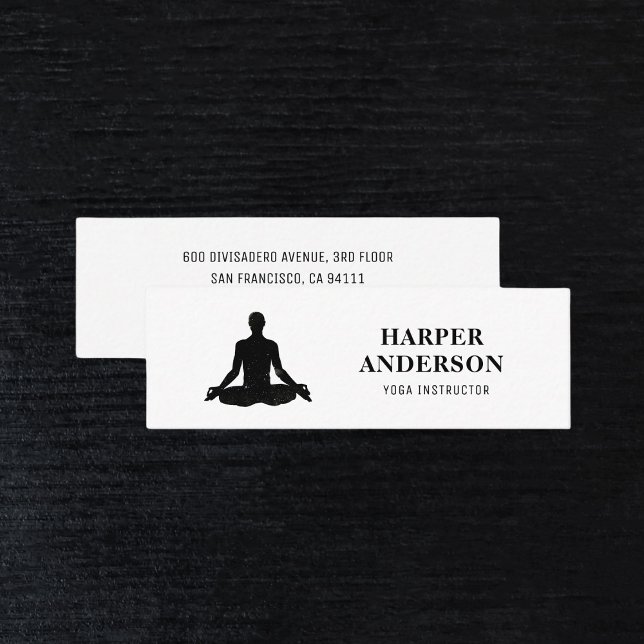 Minimal Inspiration Yoga Instructor Professional  Mini Business Card (Creator Uploaded)