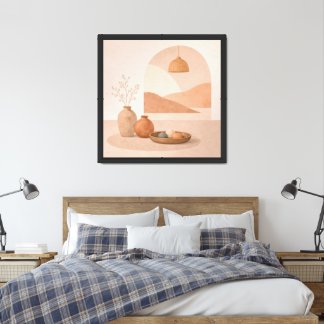 Minimal Interior Still Life a Japandi Abstract Framed Art