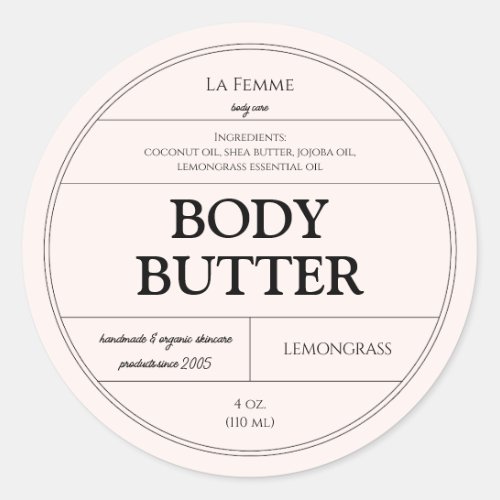 Minimal Ivory Cosmetic Skincare Product Label