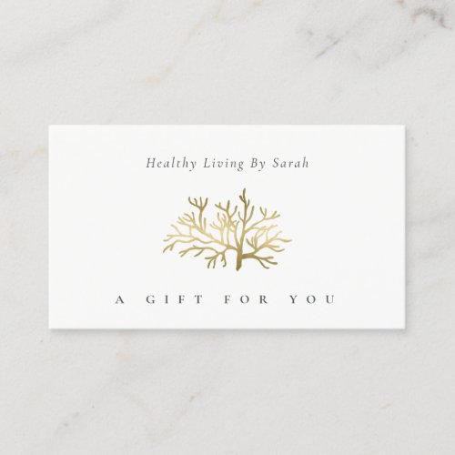 Minimal Ivory Gold Foil Seaweed Gift Certificate