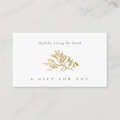 Minimal Ivory Gold Foil Seaweed Gift Certificate