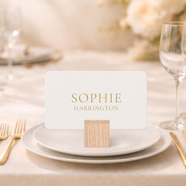 Minimal Ivory Wedding Place Card with Guest Name (Creator Uploaded)