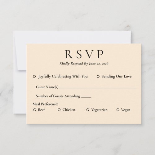 Minimal Ivory Wedding RSVP Card