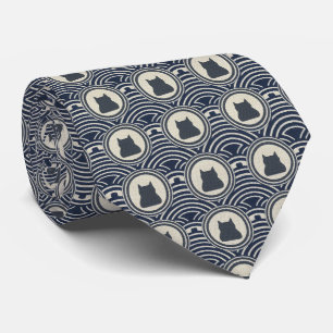 Minimal Japanese Pattern Necktie – Asanoha Wave