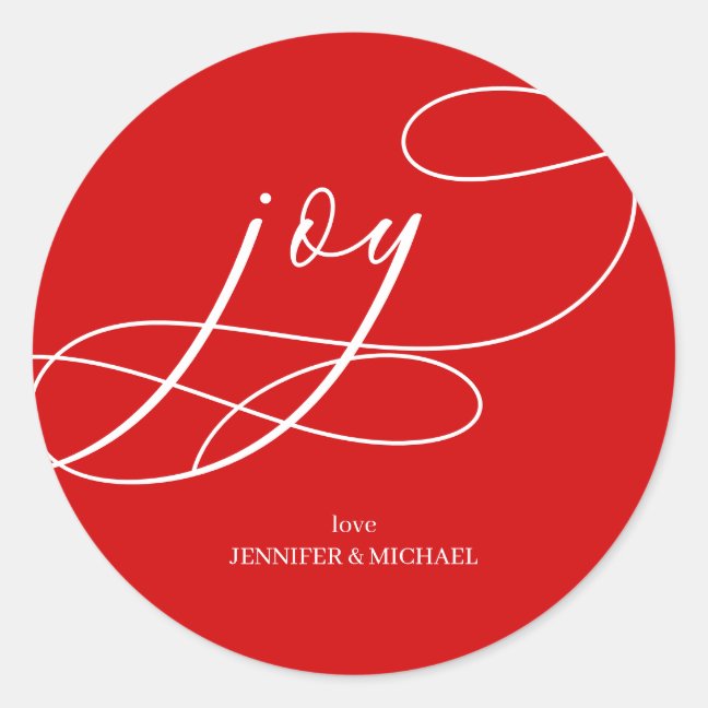 Minimal Joy Christmas holiday Classic Round Sticker