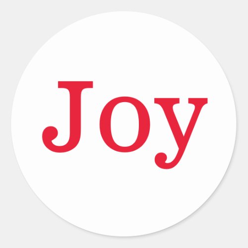 Minimal Joy Typography Design Classic Round Sticker