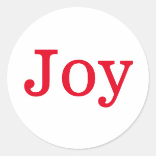 Minimal Joy Typography Design Classic Round Sticker