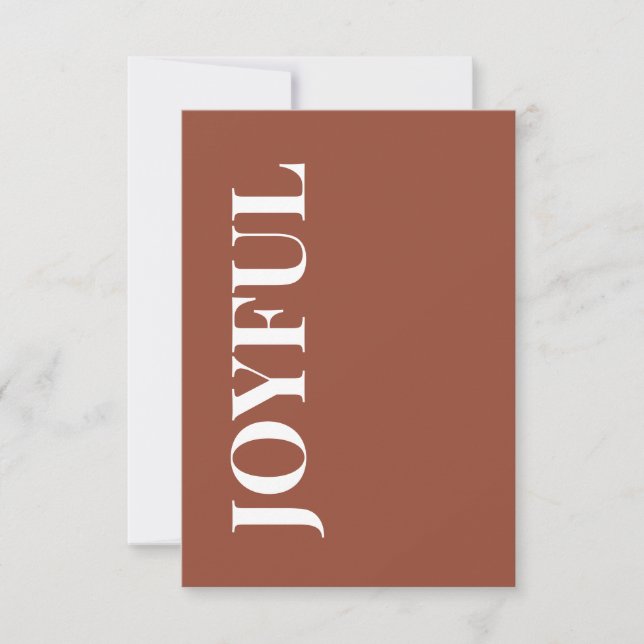 Minimal JOYFUL | Terracotta Holiday Greeting Card (Front)