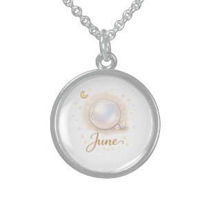 Minimal June Birthstone Bracelet with Pearl Charm Sterling Silver Necklace