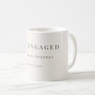Minimal Just Engaged Mug Modern