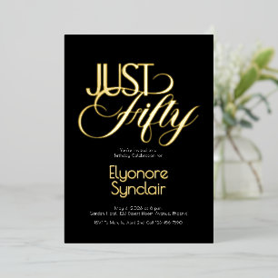 Minimal Just Fifty 50th Birthday Party Foil Invitation