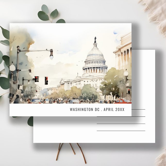 Minimal Kansas City Missouri Watercolor Travel Postcard (Creator Uploaded)