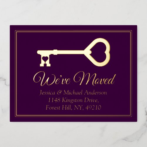 Minimal Key Change Of Address New Home Real Foil Invitation Postcard