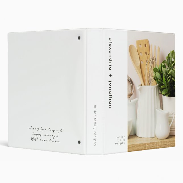 Minimal Kitchen Family Recipe Wedding Gift Message 3 Ring Binder (Background)