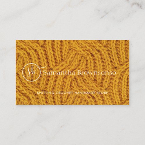 Minimal Knitting Crochet Handmade custom photo Business Card