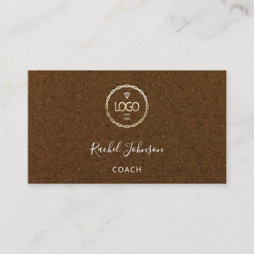 Minimal Kraft Elegant Couch Therapist Logo Brown Business Card