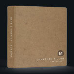 Minimal Kraft Monogram 3 Ring Binder<br><div class="desc">Simple monogrammed binder features a modern design with monogram emblem on kraft paper background. Custom name presented in the lower right-hand corner in stylish simple font with a complimentary minimal monogram medallion. A modern binder for home or office, a professional monogrammed binder for your workspace. Ideal for consultants, attorneys, real...</div>