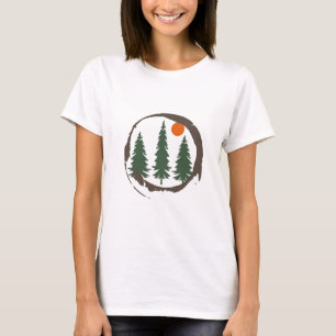 Minimal landscape pine trees forest T-Shirt