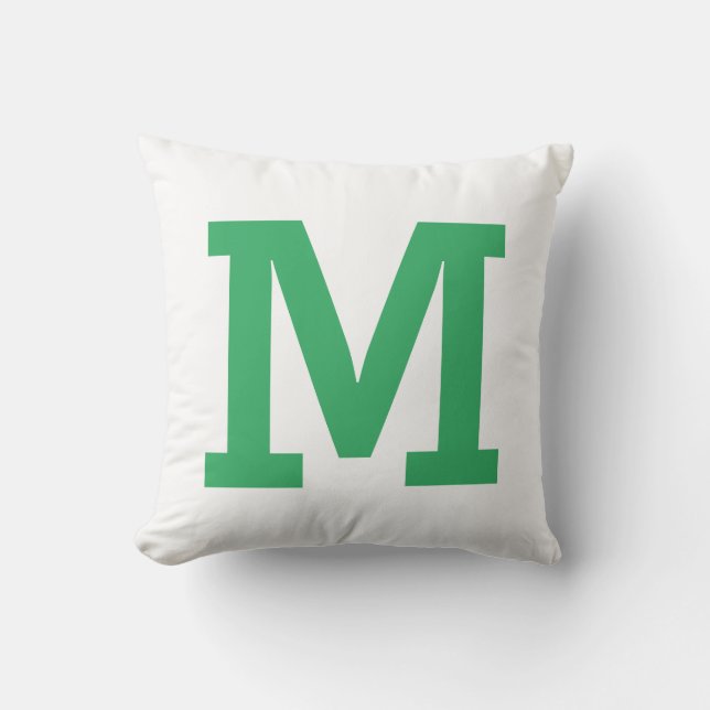 Minimal Large Initial Letter Throw Pillow (Front)