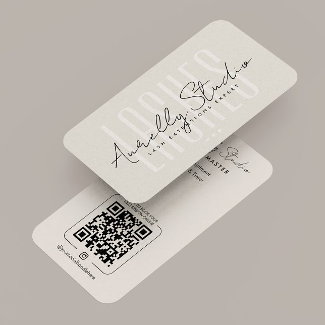 Minimal Lash Tech Studio Sand Appointment  Business Card (Minimal Lash Tech Studio Sand Appointment Business Card
)