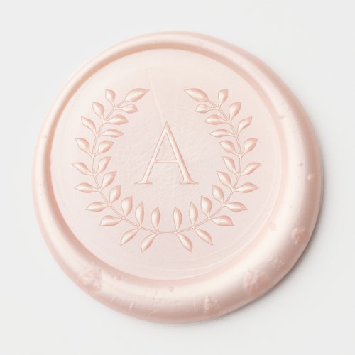 Minimal Laurel Wreath With Custom Monogram Wax Seal Sticker