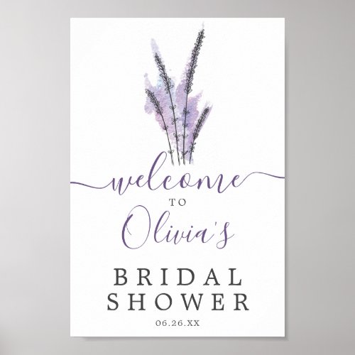 Minimal Lavender Bridal Shower Welcome Sign
