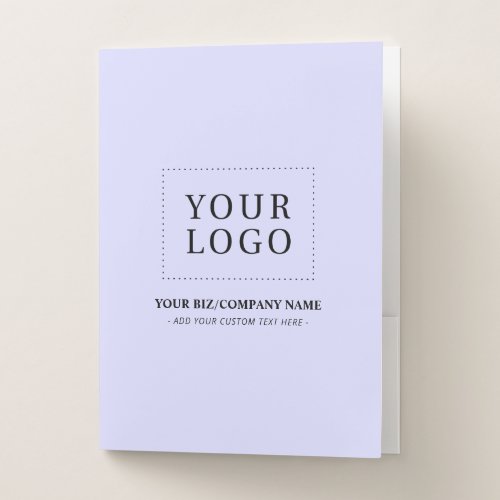 Minimal Lavender Custom Business Logo Promotional Pocket Folder