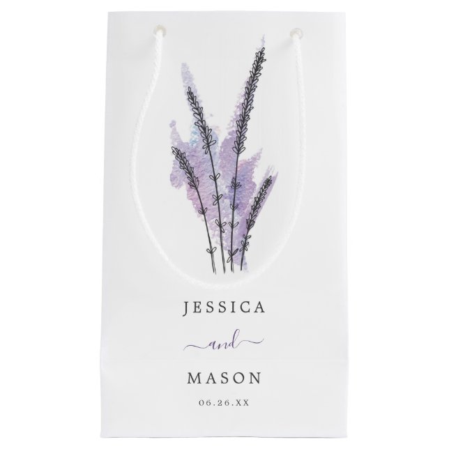 Minimal Lavender Hotel Wedding Gift Bag (Front)