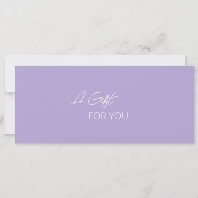 Minimal Lavender Modern Business Gift Certificate (Front)