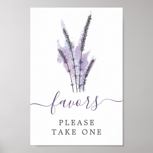 Minimal Lavender Purple Favors Sign (Front)