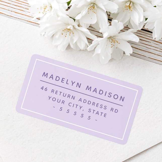Minimal lavender purple return address label (Minimal lavender purple return address label)