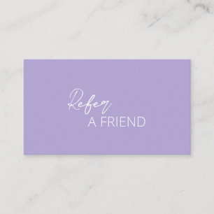 Minimal Lavender QR Code Modern Referral Card
