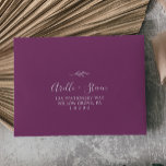 Minimal Leaf | Berry Purple Self-Addressed RSVP Envelope<br><div class="desc">These minimal leaf berry purple self-addressed RSVP envelopes are perfect for a boho wedding. The design features a simple greenery leaf silhouette in a romantic summer violet color with minimalist bohemian garden style. Personalize with the name of the bride and groom and RSVP address.</div>