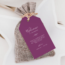 Minimal Leaf | Berry Wedding Welcome Gift Tags