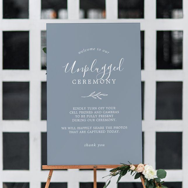 Minimal Leaf | Blue and White Unplugged Ceremony Foam Board (Creator Uploaded)