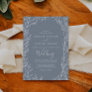 Minimal Leaf | Blue and White Wedding Invitation