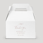 Minimal Leaf | Blush Pink Thank You Wedding Favor Boxes<br><div class="desc">This minimal leaf blush pink thank you wedding favor box is perfect for a boho wedding reception. The design features a simple greenery silhouette in light blush pink with classic minimalist style. Personalize the favor boxes with your names, the event (if applicable), and the date. These favor boxes can be...</div>