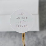 Minimal Leaf | Blush Pink Wedding Envelope Seals<br><div class="desc">These minimal leaf blush pink wedding envelope seals are perfect for a boho wedding. The design features a simple greenery silhouette in light blush pink with classic minimalist style. Personalize the label with the names of the couple.</div>
