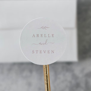 Minimal Leaf Blush Pink Wedding Envelope Seals